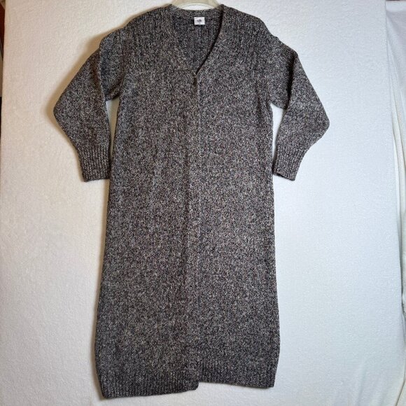 CAbi Coffee Shop Cardigan midi duster length gray rainbow cotton blend XS #1414 - Picture 4 of 7